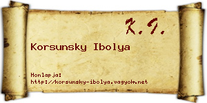 Korsunsky Ibolya névjegykártya